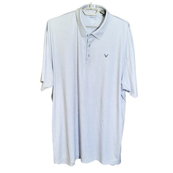 Callaway Mens Big & Tall Opti-Dri Gray Print Golf Shirt Size 2XLT - Picture 1 of 5